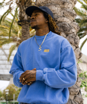 SOFI-B&W LOGO CREW FLEECE-LIGHT BLUE